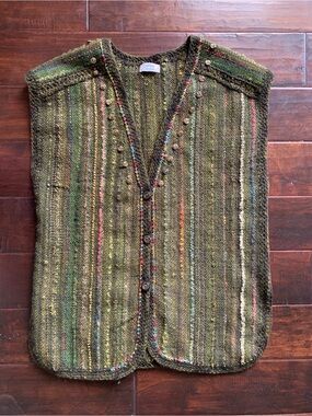Vintage Handwoven Artisan Vest by Rose Jurisich - Wearable Art Boho Lagenlook